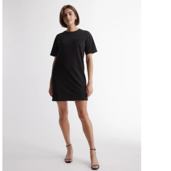 Quince Dresses & Skirts - 100% Organic Cotton Relaxed T-Shirt Dress- Black SM NWT
